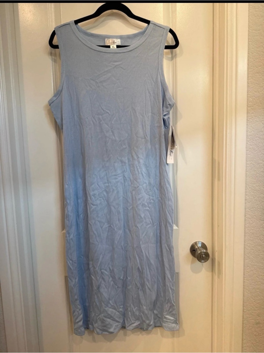 Light Blue Sleeveless Midi Dress